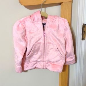 Baby Gap 12-18 months Faux Fur Pink Full zip Hoodie